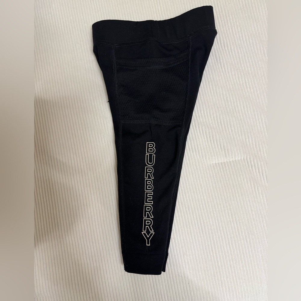 Burberry Kids Black Leggings with Logo